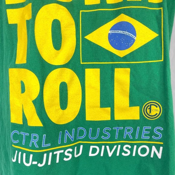 CTRL Jiu-Jitsu I Was Born To Roll Brazil M T-Shirt Medium Mens MMA Industries - Picture 3 of 5